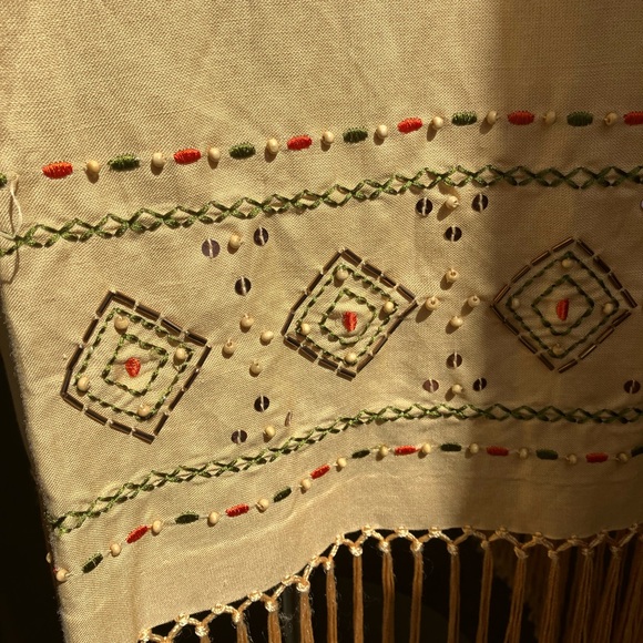 Joy and Peace Mustard Yellow Beaded Sleeveless Dress SIZE 12 - Picture 8 of 10